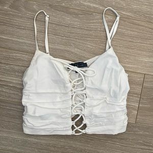 uo lace up crop top
